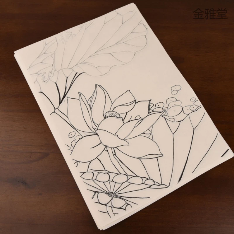 Imagem -03 - Chinês Linha Rascunho Xuan Papel Maduro Pintura Meticulosa Iniciante Copiar Prática Flor Pássaro Linha Desenho