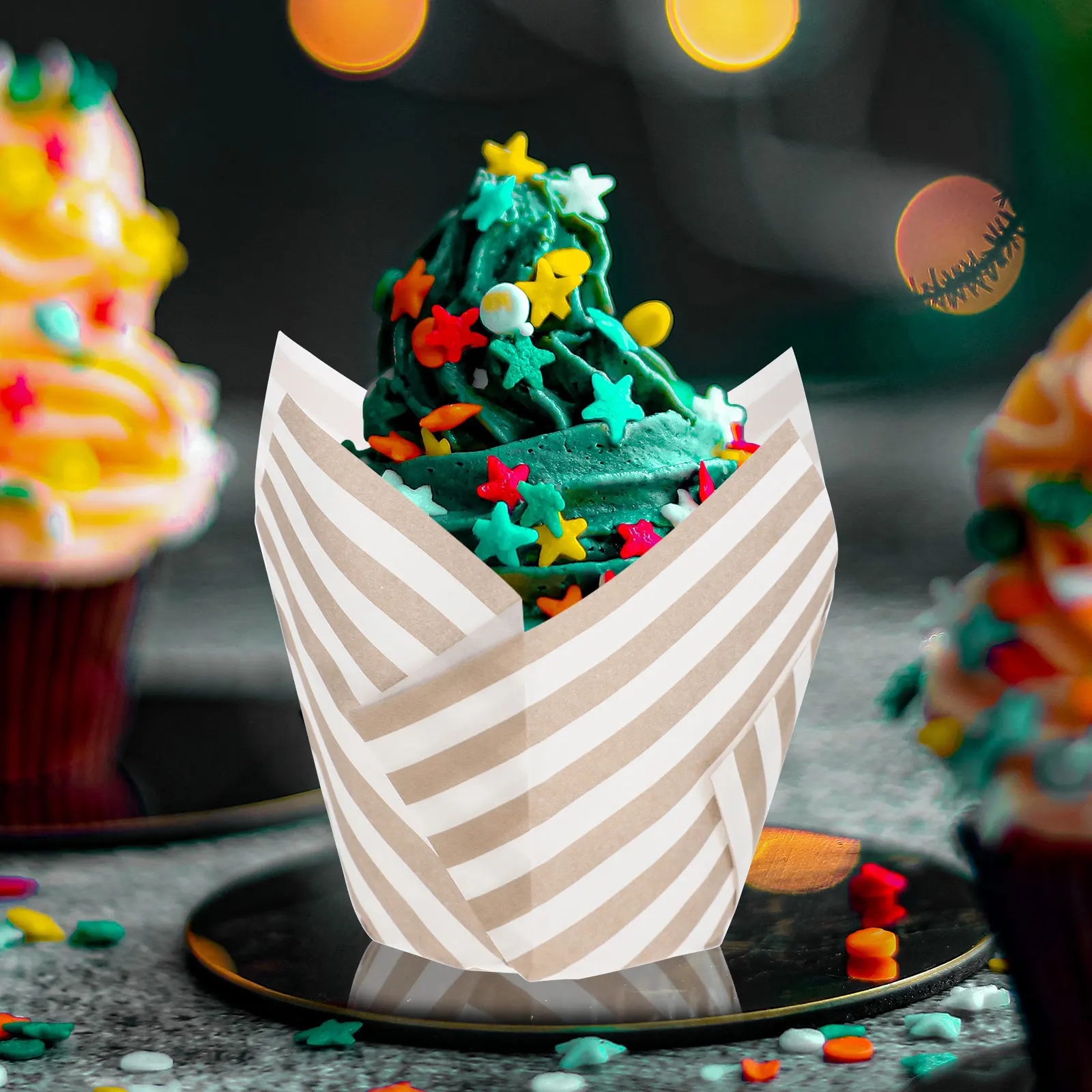 

100 Pcs Cake Paper Liners Disposable Cupcake Wrappers Baking Muffin Cups Tray Kitchen Bar Supplies Flower Shaped