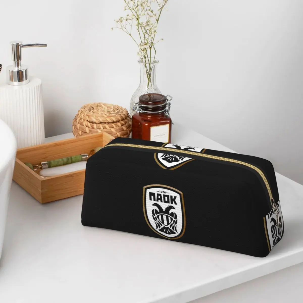 

PAOK Greek Football Sports Fans From Thessaloniki Pencil Cases for Students School Pen Box Pencil Bag Pencil Pouch Stationery
