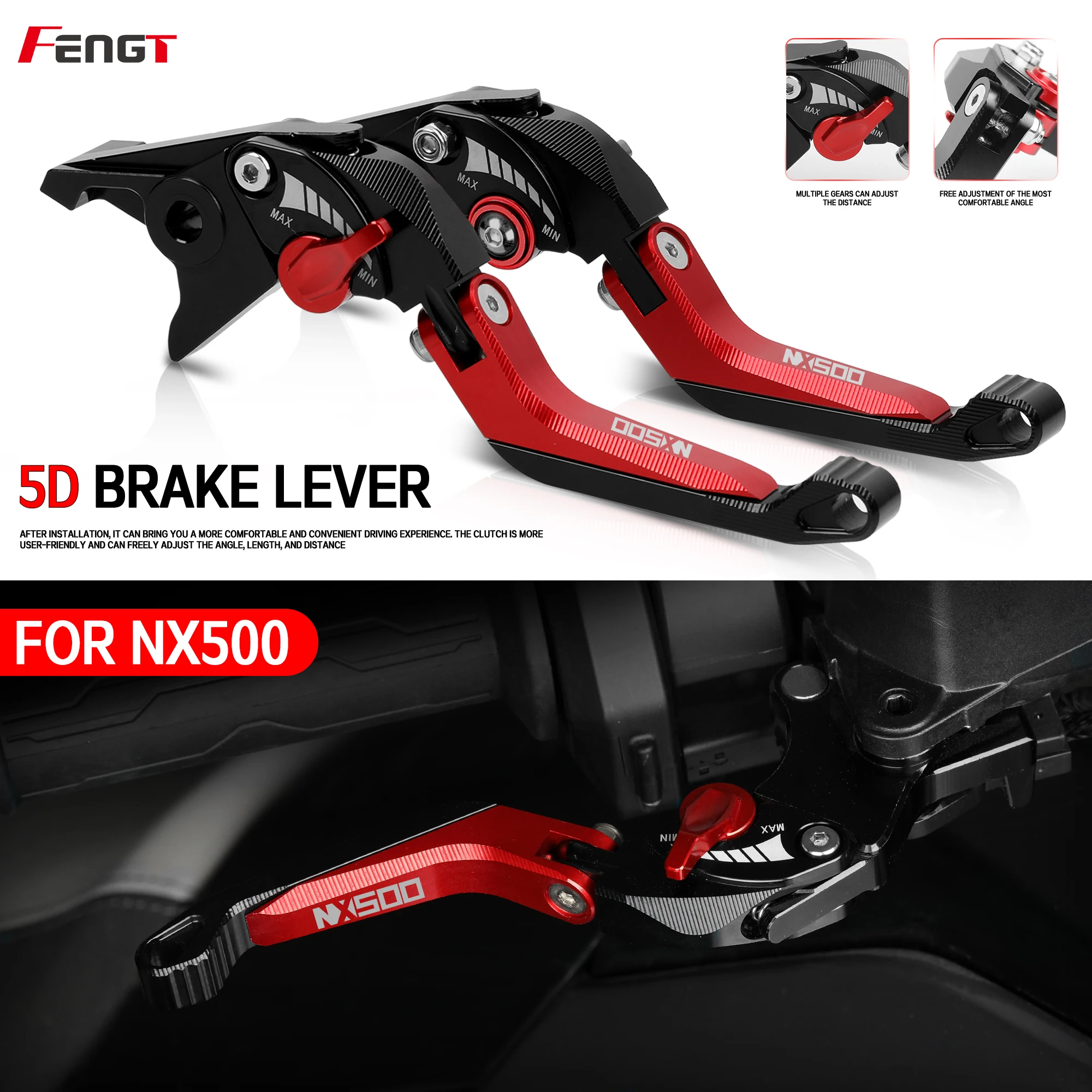 

NEW 5D Brake Lever For HONDA NX500 2023 2024 2025 Motorcycle CNC Adjustable Brake Clutch Levers Handle Guard Levers NX 500