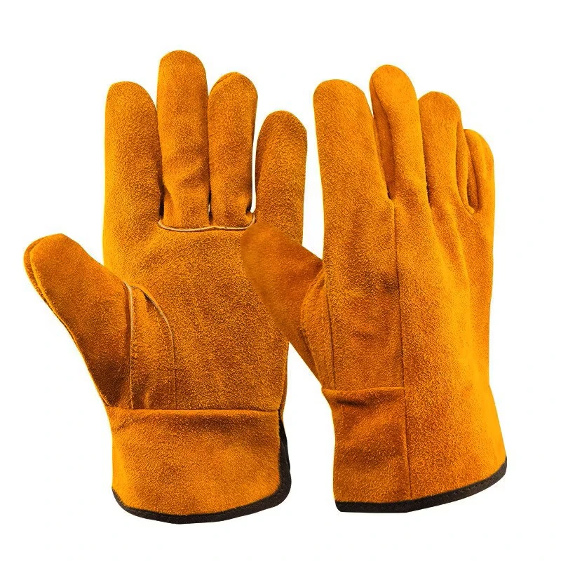 2pair/1pair Men Work Gloves Soft Cowhide Driver Hunting Driving Farm Garden Welding Security Protection Safety Mechanic Glove