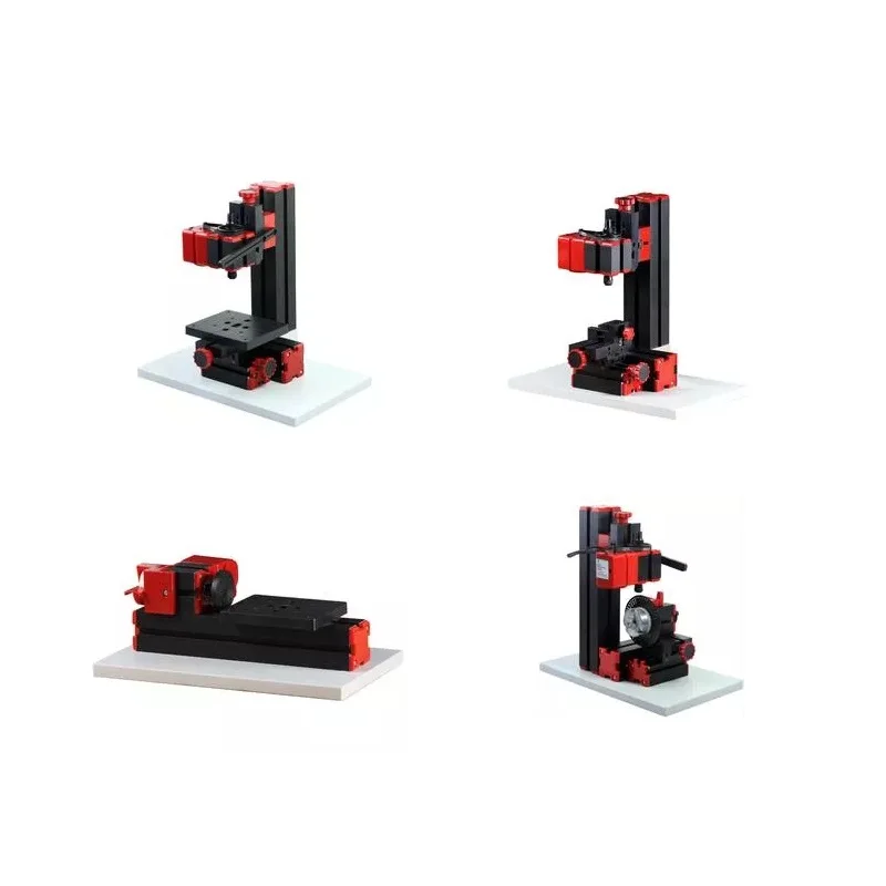 ZhouYu Basic Red Mini Drilling/Milling/Sanding  Machine, Mini Bow-Arm Jigsaw, Wood-turning/Metal Lathe,  for Beginners, Safe