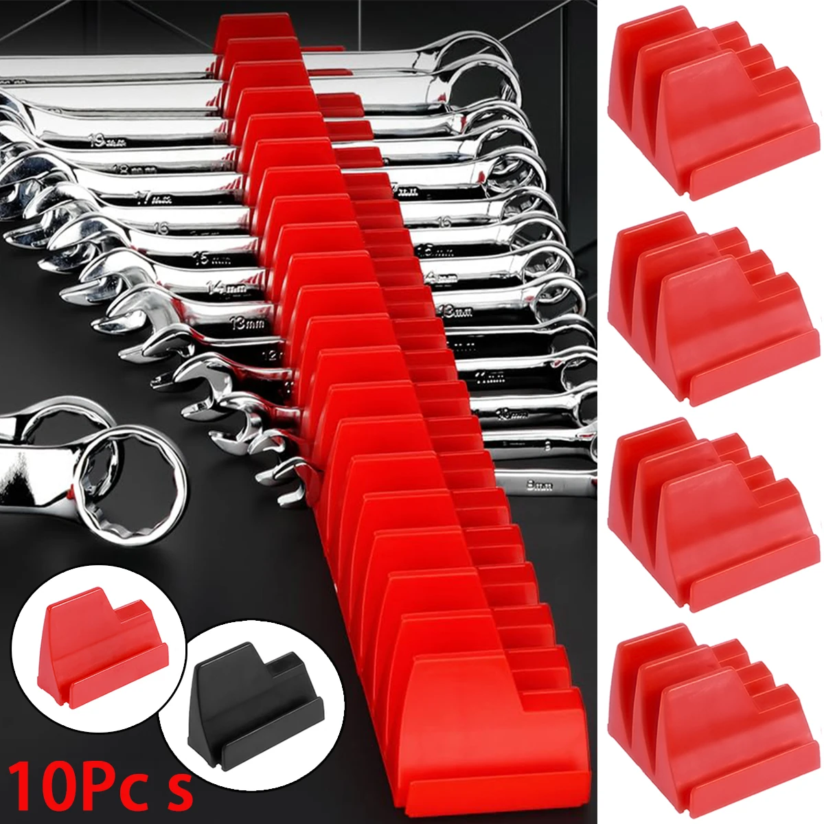 Magnetic Wrench Storage Organizer Holder Holds Up to 24 Wrenches for Toolbox Magnetic Wrench Holder Portable Tool Storage Shelf