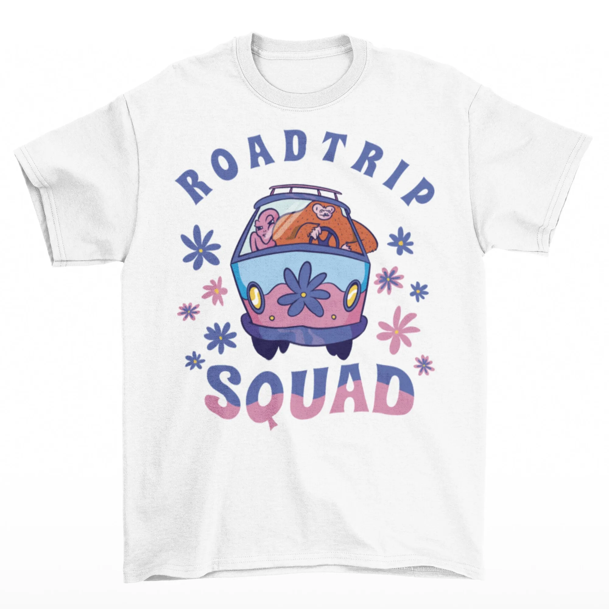 Road Trip Squad T Shirt Sasquatch Bigfoot And Alien Ufo Lover Clothing