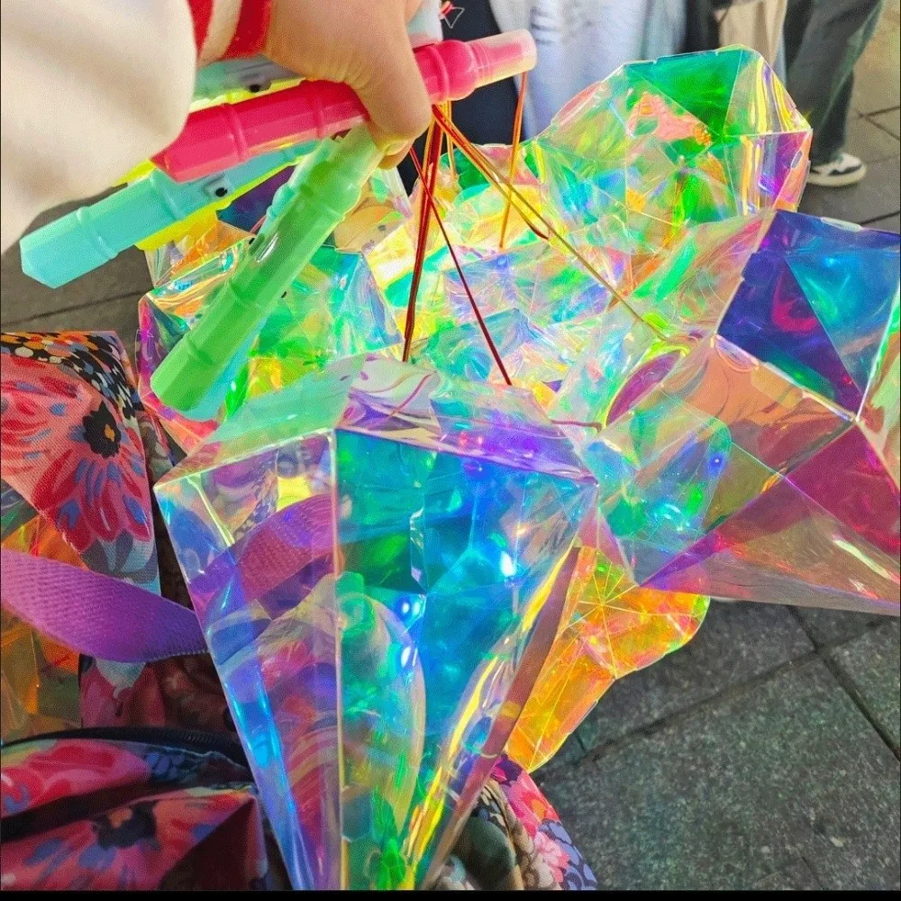 Creative DIY 3D Laser Light Battery Powered Colorful Lighting Fairy Light Hanging Lantern Decor Home Decor
