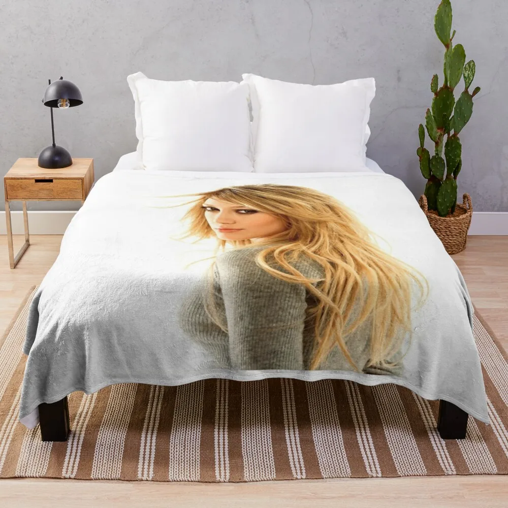 

Hilary Duff Throw Blanket Furry Blankets Thin Wadding Blanket Comfort Recieving Blankets