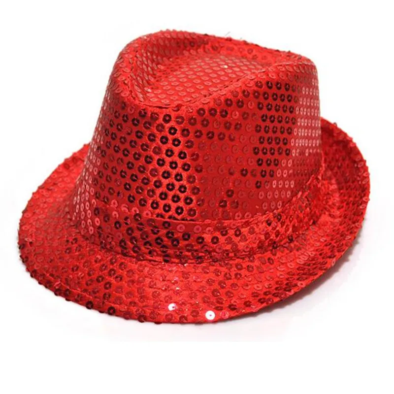 10pcs Girls Boy Woman Man Sequin Trilby Fedora Jazz Hat Cap Party  Dress Wedding Festival Halloween Christmas view 5