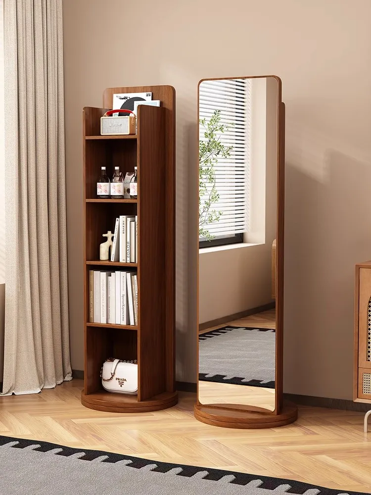 

Вращающееся зеркало в полный рост. Напольное зеркало в полный корпус. Книжная полка для бытовых журналов. Вращающееся встроенное зеркало для хранения.