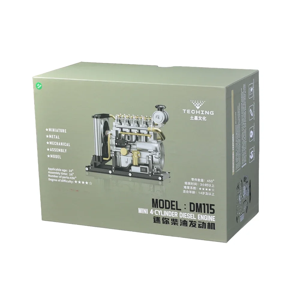 TECHING MINI DIESELMOTOR Elektrische DIY-modelkit - 3D mechanische montage Desktop decoratief speelgoedcadeau voor volwassenen en kinderen