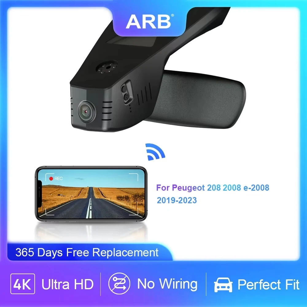 Dash Cam for Peugeot 208 2008 2019-2023, ARB Original Factory Style WIFI APP Control Video Recorder for Peugeot e2008