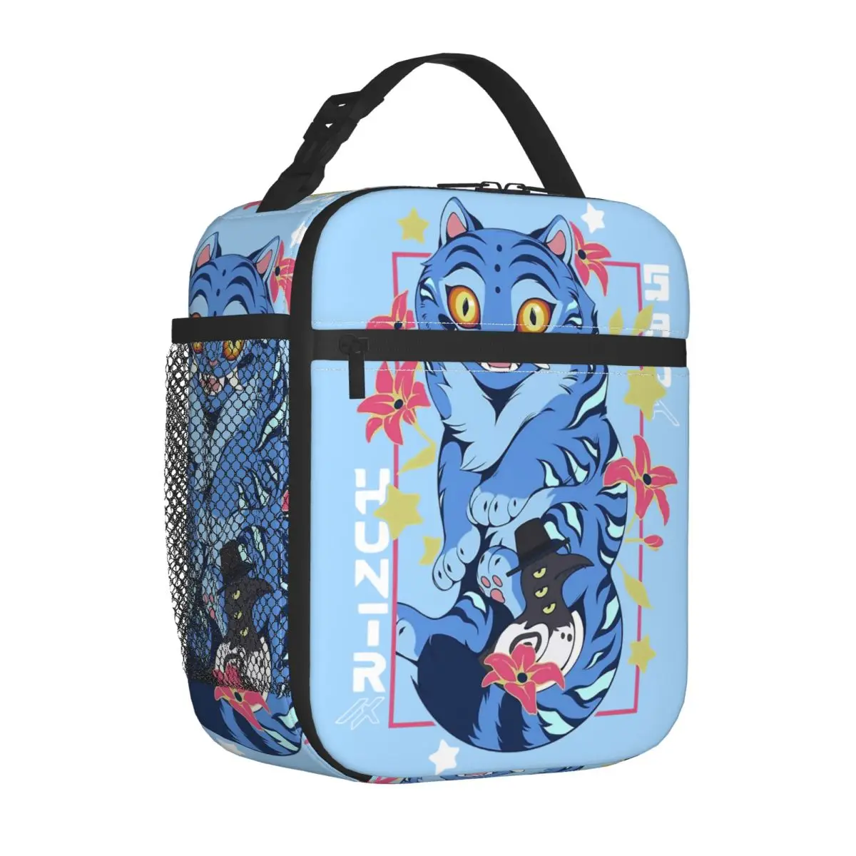 

Demon Hunters Kpop Blue Derpy Tiger Insulated Lunch Bags Portable Meal Container Cooler Bag Tote Lunch Box College Bento Pouch