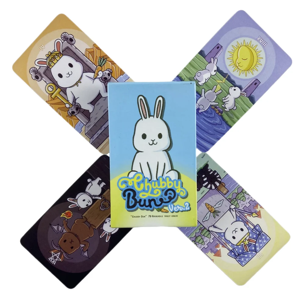 Chubby Bun Tarot Rabbit Cards A 79 Deck Oracle English Visions Divination Edition Borad Playing Games