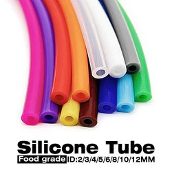 Tubo de silicona Flexible para refrescos, manguera de goma de grado alimenticio, Conector de agua colorido, ID de 1 metro, 2, 3, 4, 5, 6, 7, 8, 9, 10, 12 mm