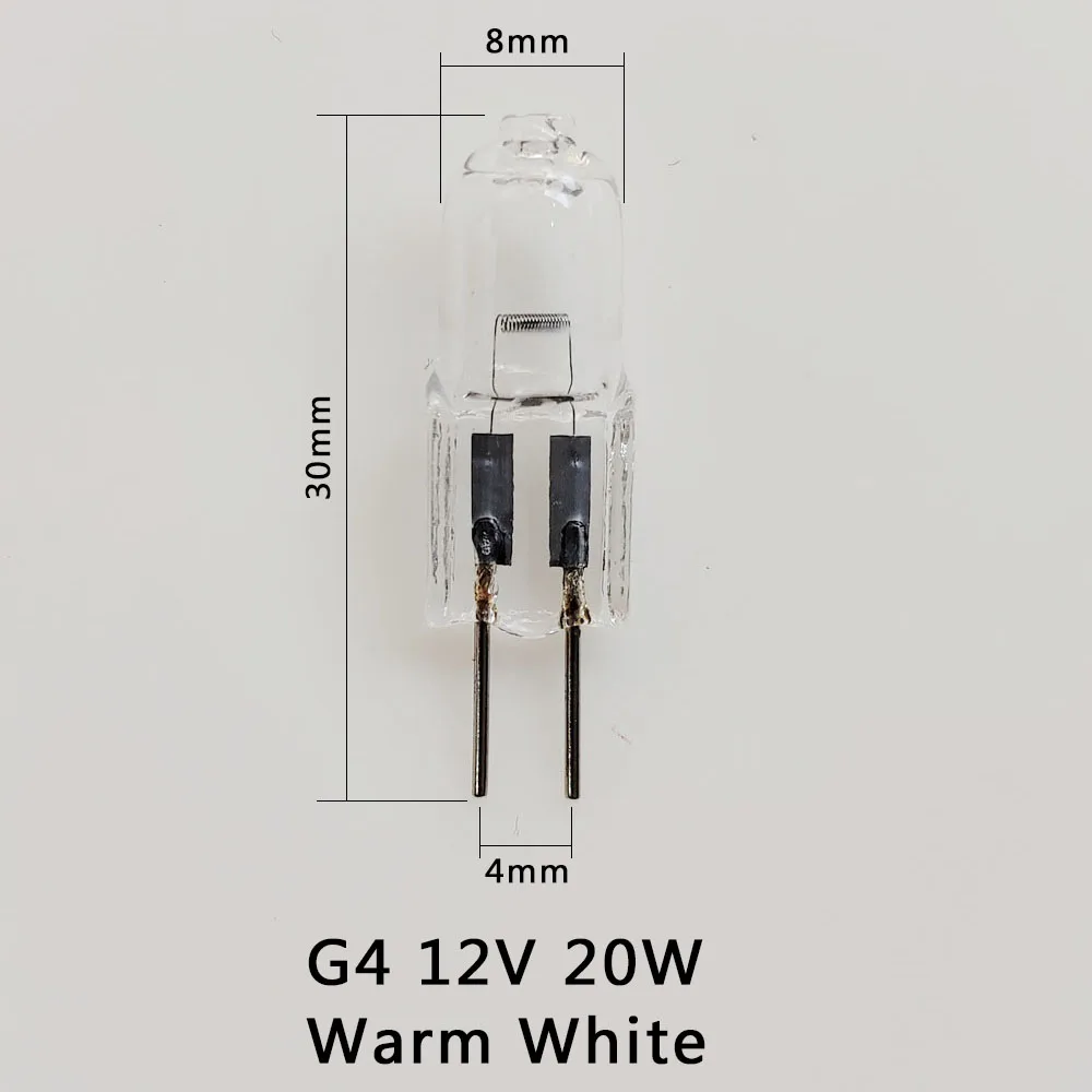 10pcs G4 Halogen Bulb 12V 20W or 220V 35W G4 Halogen Bulbs Light Globe Lot JC Bi-Pin LED Lamp Warm White Replace LED Lamp