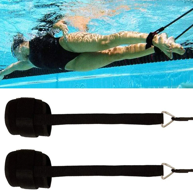 Swim Ankle Strap Stationary Swimmer Swim Lap Swim Training Leash Adjustable Swimming Resistance Band Exercise Belt Elastic Rope