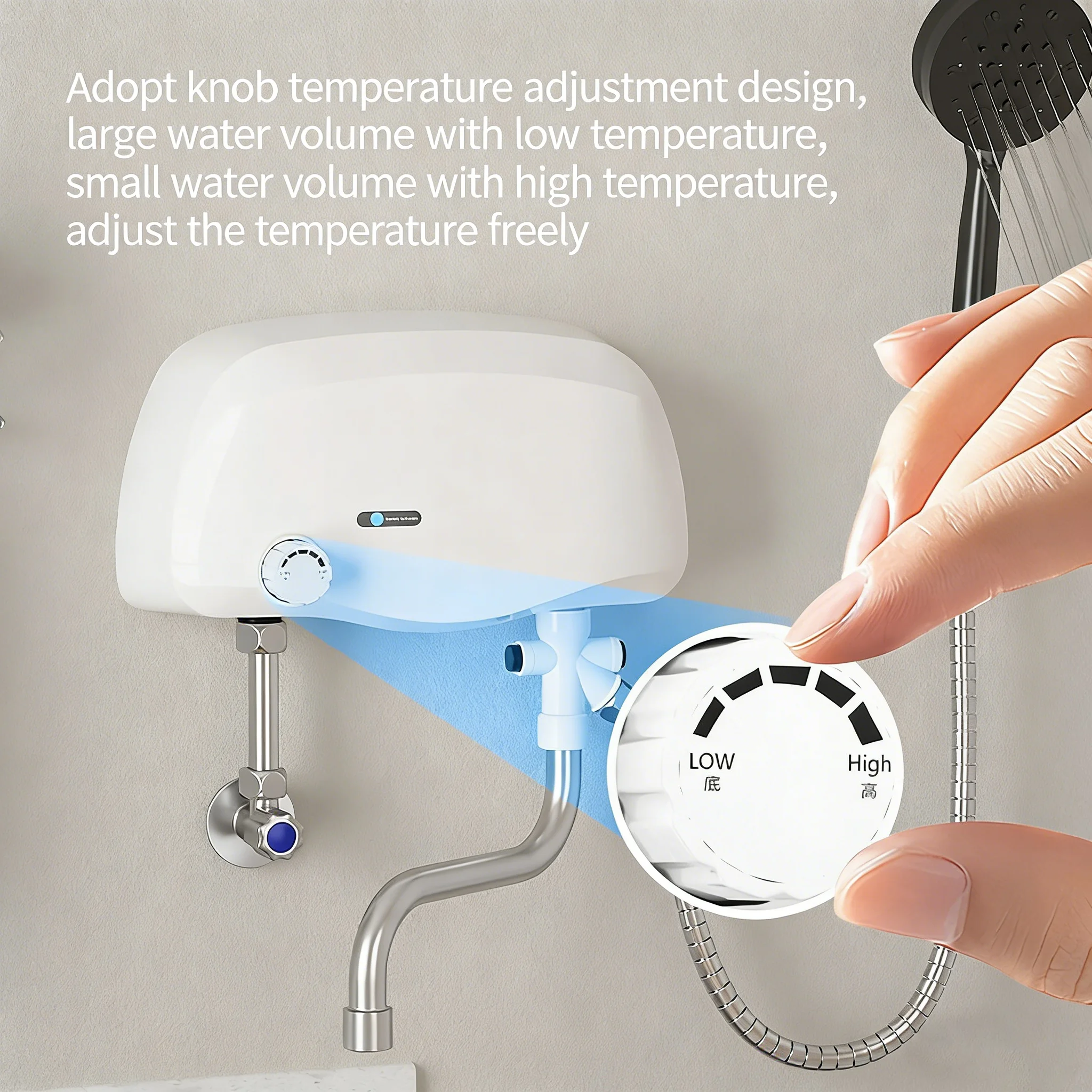 Factory Hot Sell Instant Electric Water Heater 3500W 110V White 304SS Fast Even Heating for Infant Bathroom