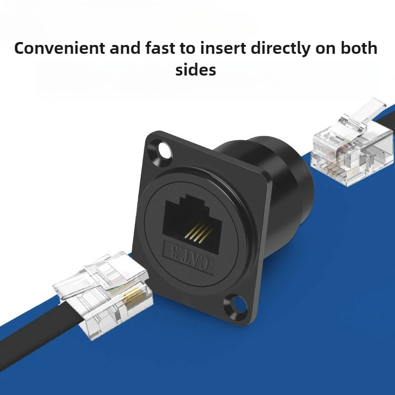 D-type CAT3 Phone Direct Connection Double Wall Plug Installation RJ11 Socket Round TEL Module 86 Panel