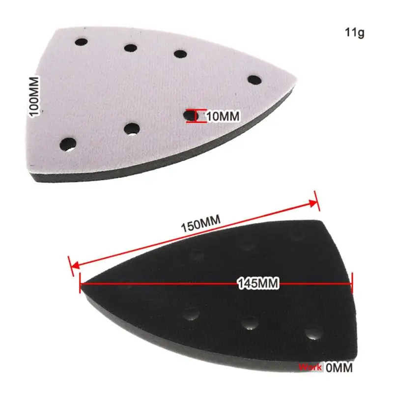 Premium Triangle Sanding Pads, Foam Pad, and 7-Hole Backing for Sander and Abrasive Tools.