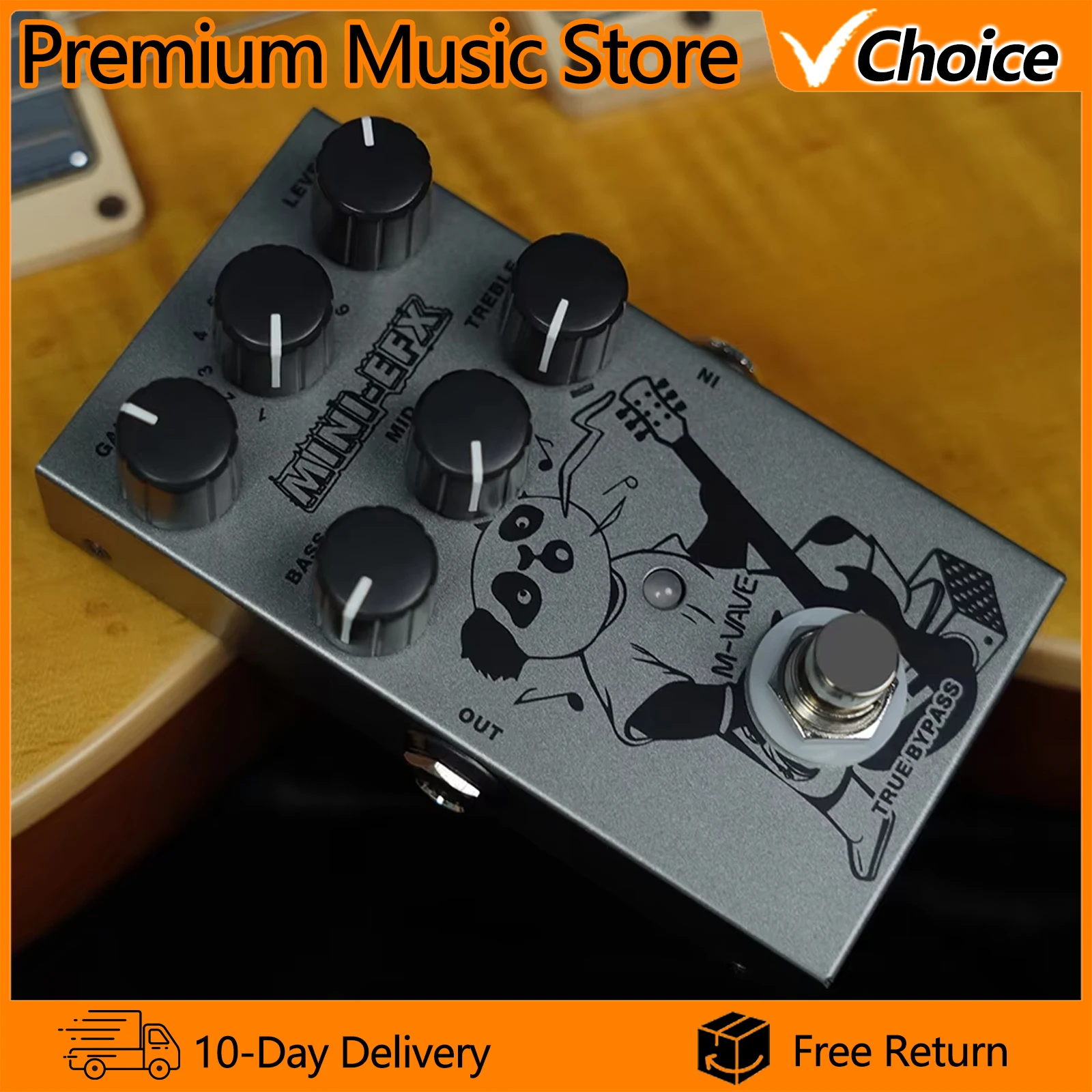 

M-VAVE Electric Guitar Effects Pedal MINI-EFX Heavy Metal Electric Guitar Overload Distortion Effector 3-section EQ True Bypass