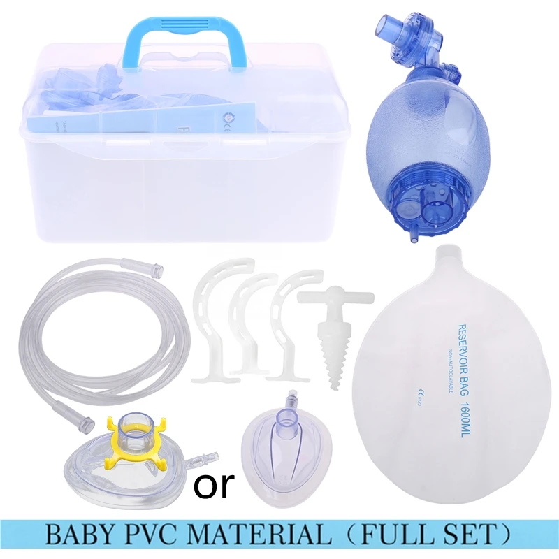 Adult/Children/Infant Manual Resuscitator PVC Ambu Bag  Tube First Aid  594A