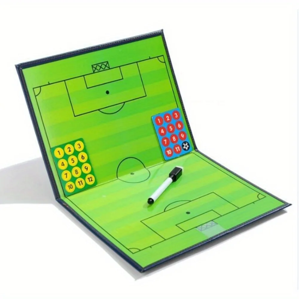 

1 pc basketball and football tactical board, leather magnetic folding teaching board, football match training coach