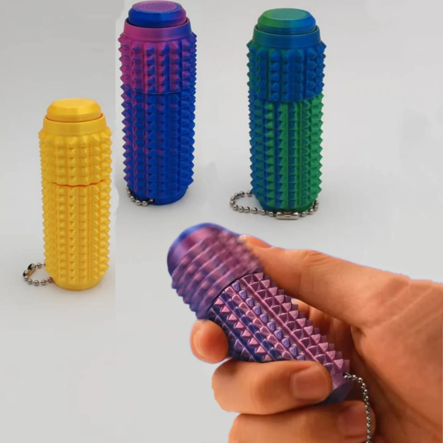 Stacheliger Fidget-Roller Stressabbau-Spielzeug Sensorischer Fidget-Schlüsselanhänger Tragbares Entspannungsspielzeug für Erwachsene Neuartige Geschenke für Freunde und Familie