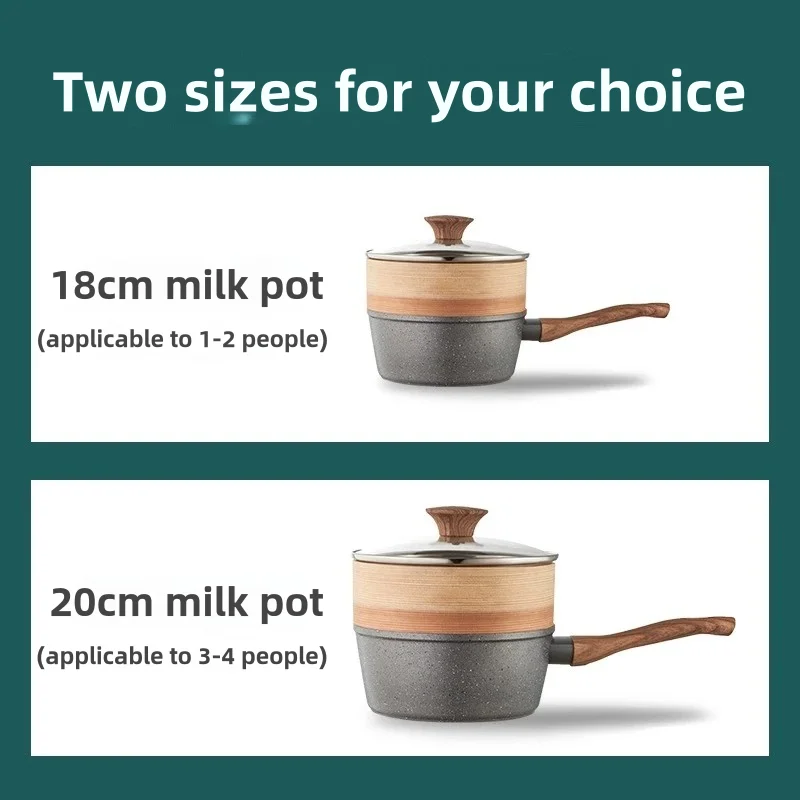 Maifan Stone Non-Stick Mini Milk Pot for Baby Food, Boiling, Frying, Soup & Noodles - Multi-Purpose Cooking Pot