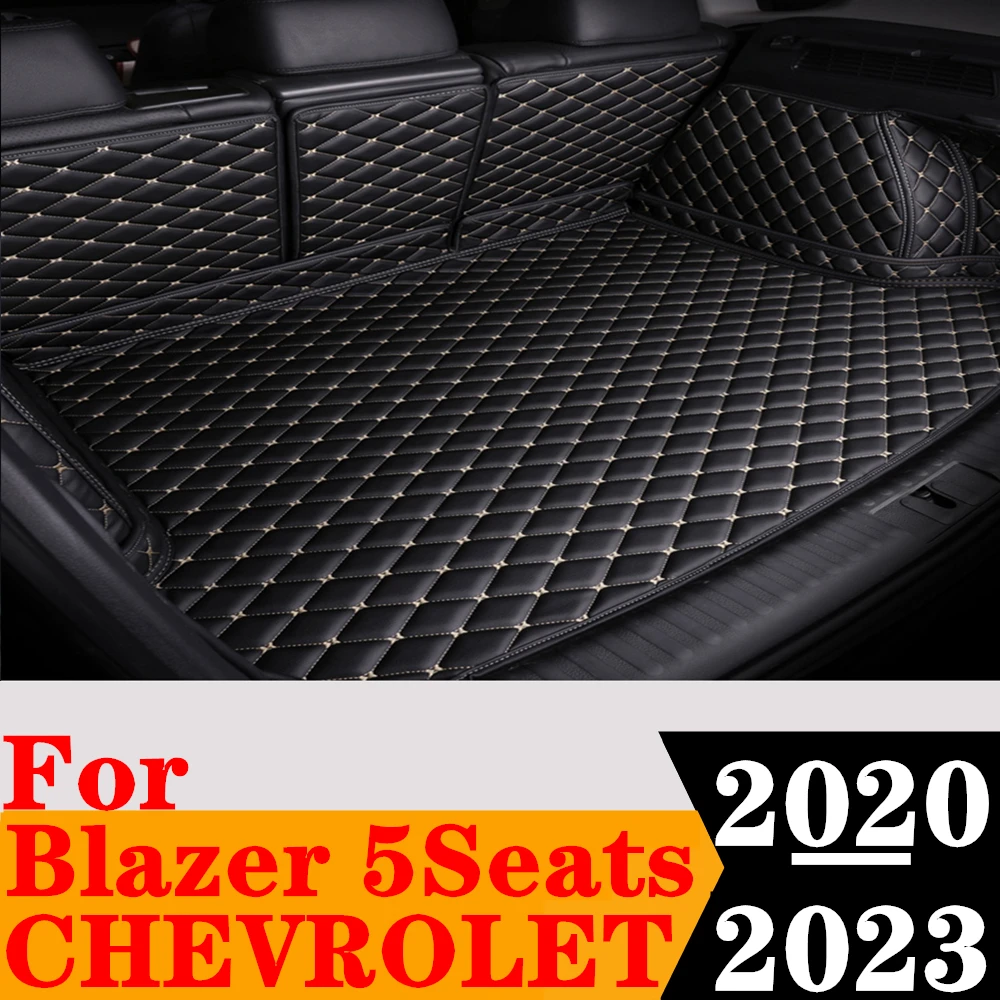 Custom Full Set Car Trunk Mat For Chevrolet Blazer 5Seats 2023 2022 2021 2020 Rear Cargo Liner Tail Boot Tray luggage Pad Parts