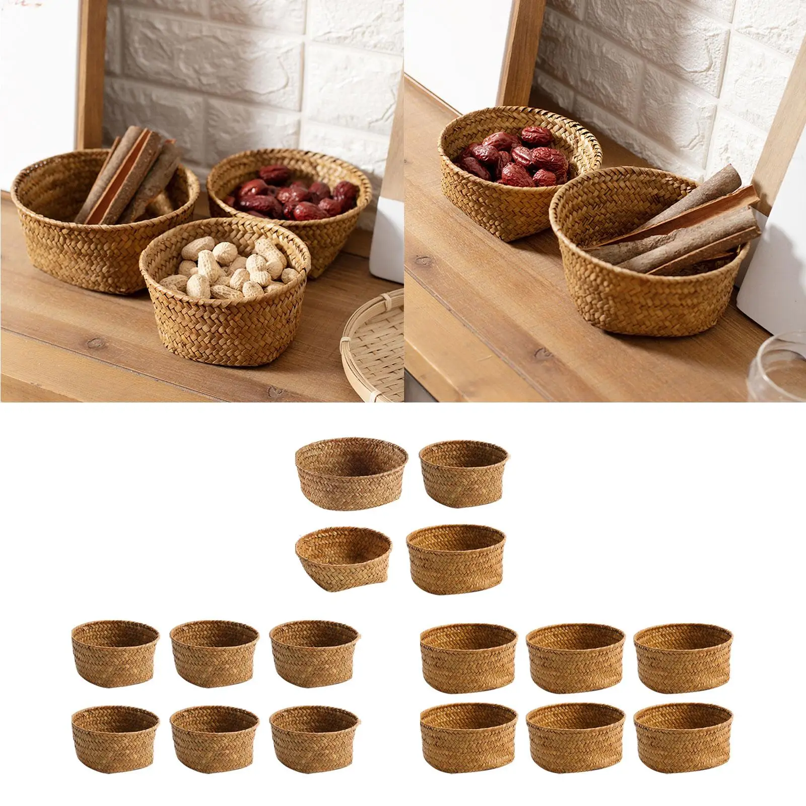 Woven Storage Basket Woven Bread Basket Home Decor Serving Tray Tissue Holder