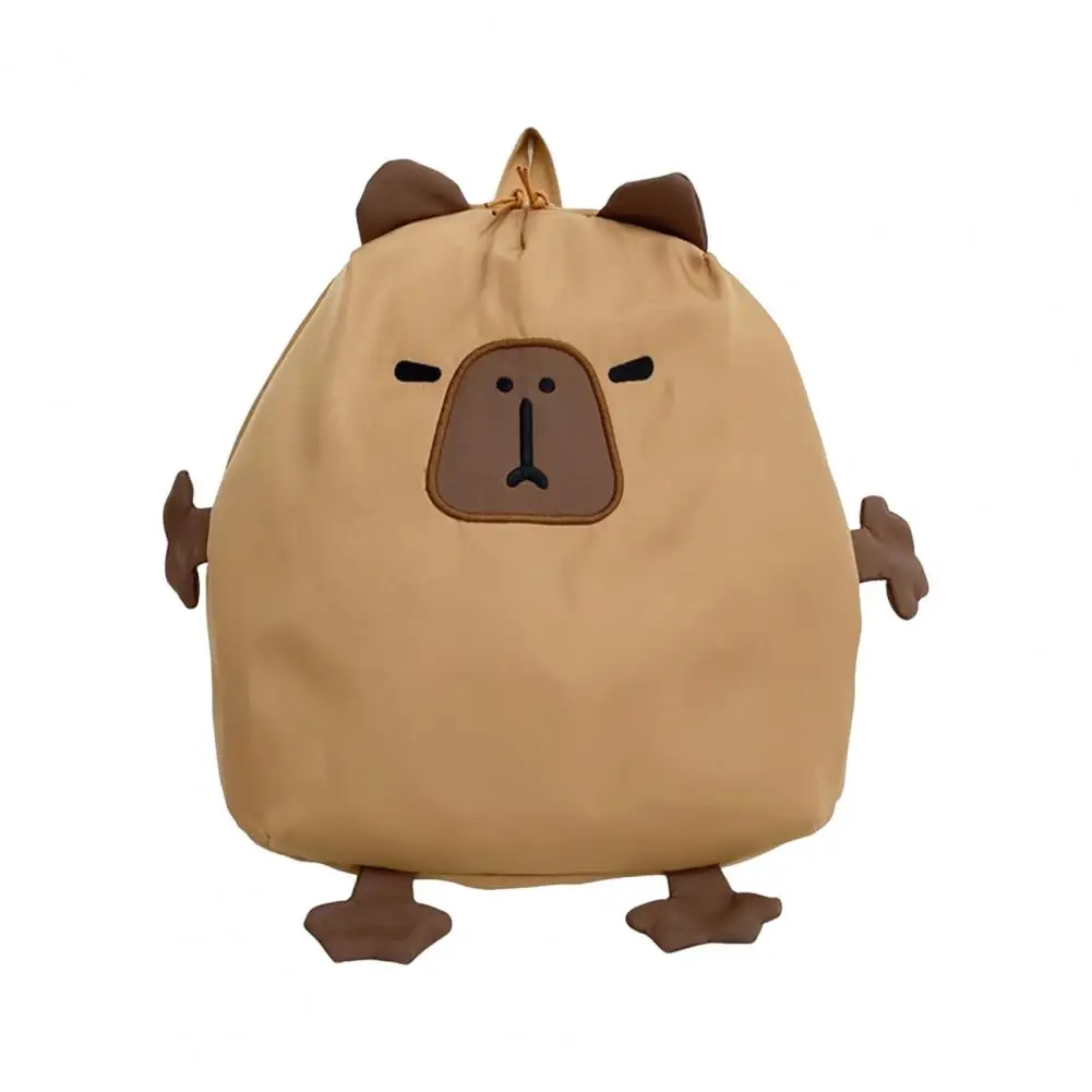 Girls Backpack Cartoon Capybara Shape Large Capacity Adjustable Shoulder Straps Travel Caping Bag Kids Schoolbag