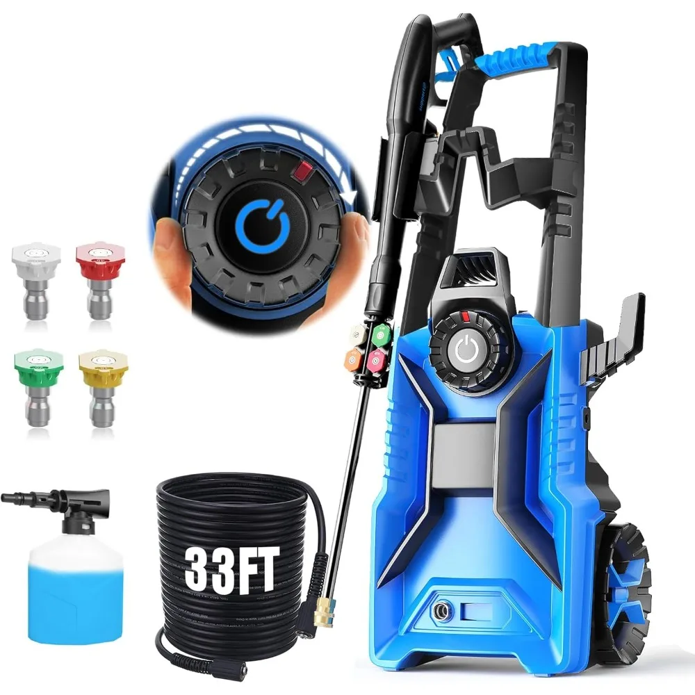 Adjustable Pressure Cleaner, 2025 Power Cleaner Pressure Adjustable (2500PSI-5000PSI) with 33ft Pressure Hose, 4 No.