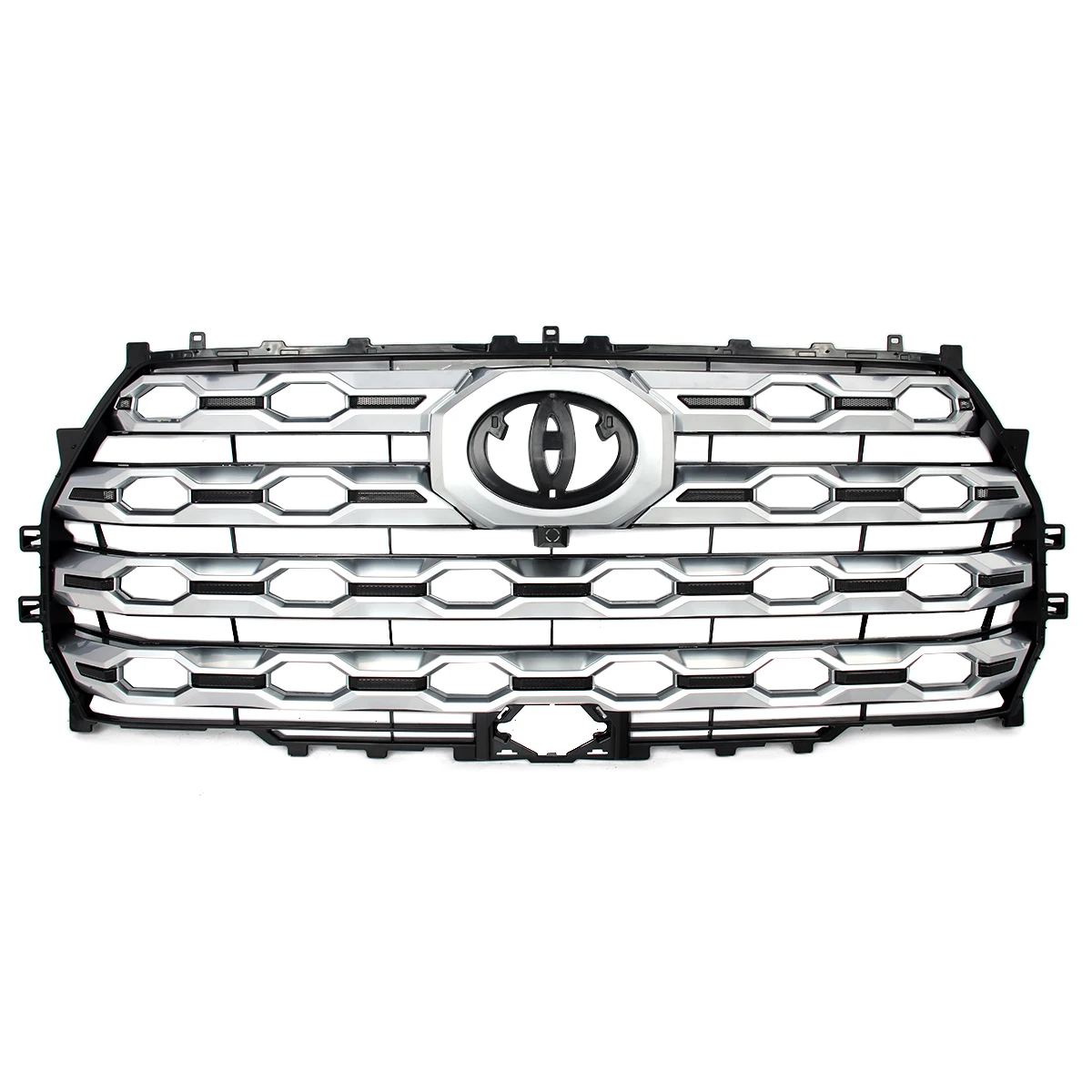 Fit For Toyota Tundra 2022-2024 Platinum Style Front Upper Grille Satin Aluminum