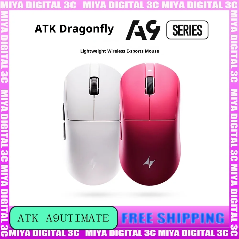 

ATK Dragonfly A9 Series Mouse Wireless 3-Mode PAW3950 30000dpi 53g Lightweight E-sports Gaming Mouse PC Custom Accessory