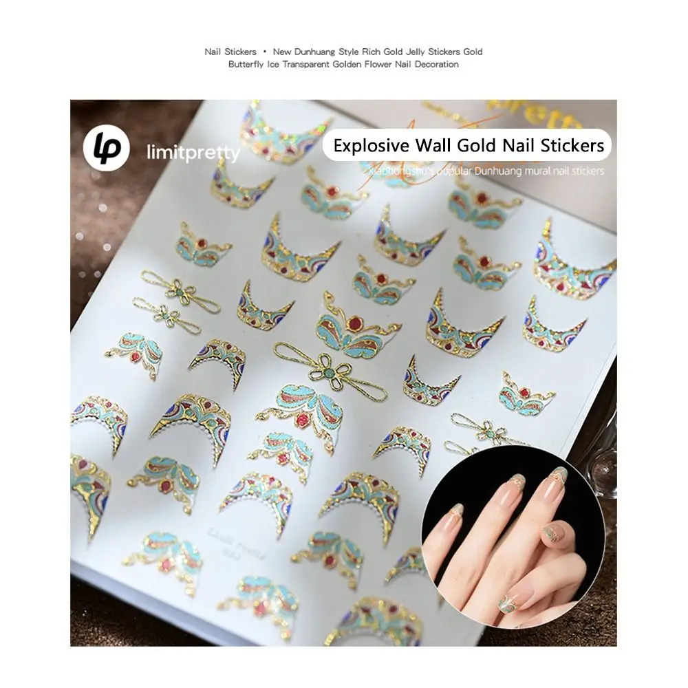 5D Luxurious 5D Nail Stickers Imitation Gemstone Shiny Palace Nail Art Stickers Three-Dimensional Elegant Design