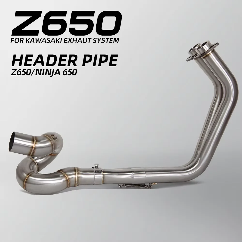

For Kawasaki Z650 NINJA650 NINJA 650 2017-2023 Motorcycle Exhaust Stainless Roundabout Front Link Pipe 51MM Interface Tube