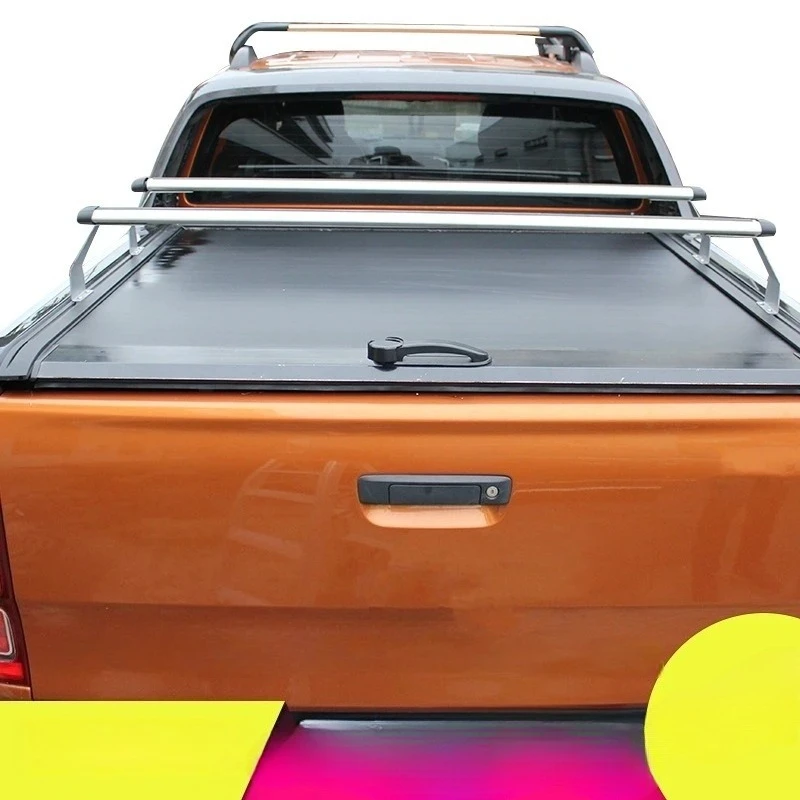 Aluminum Roll-Up Tonneau Cover Manual Retractable Truck Bed Cover, Lightweight Durable Canopy for Pickup
