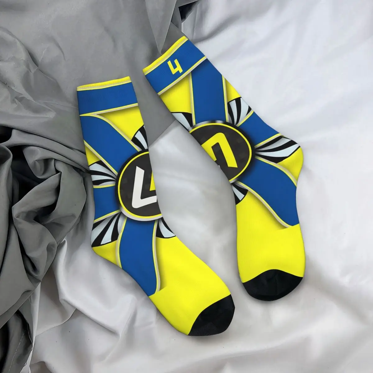 Funny Sock for Men Lando Norris Helmet Hip Hop Harajuku F1 Formula 1 Happy Quality Pattern Printed Boys Crew compression Sock