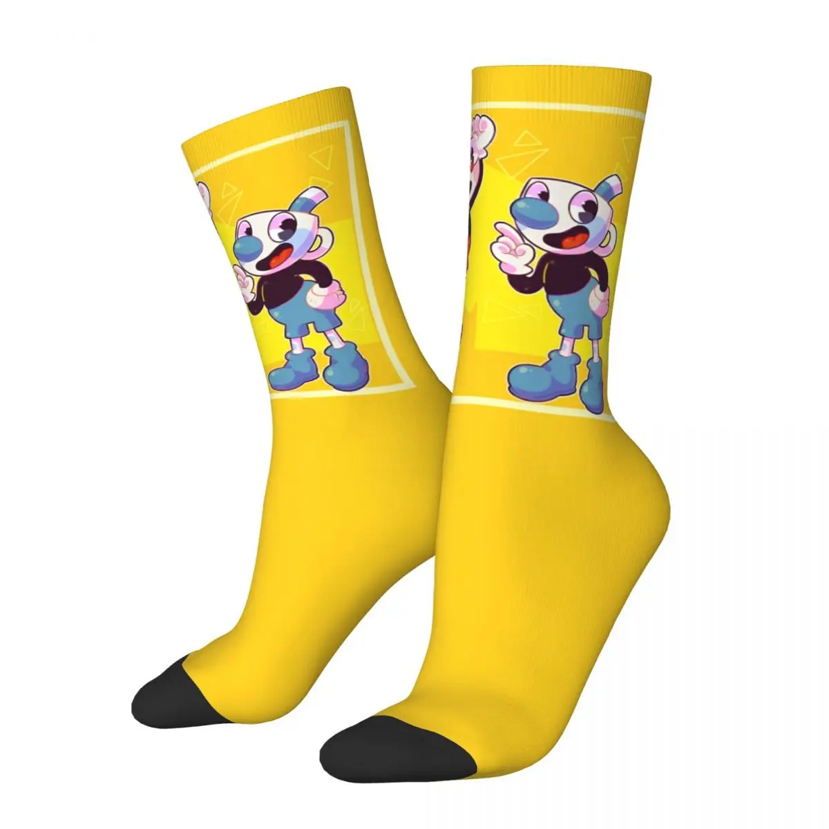 Cuphead Mugman Video Game Socks Men Women Funny Happy Socks Novelty Spring Summer Autumn Winter Stockings Gifts