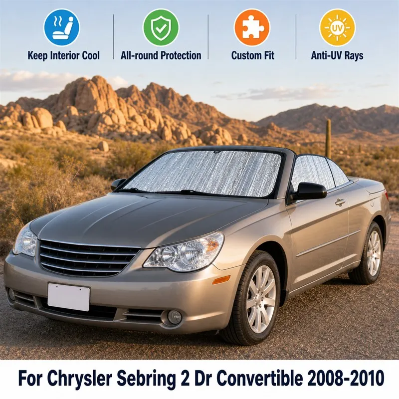 

For Chrysler Sebring 2 Dr Convertible 2008-2010 Car Window Sunshades UV Block Privacy Heat Insulated Foldable Car Curtain
