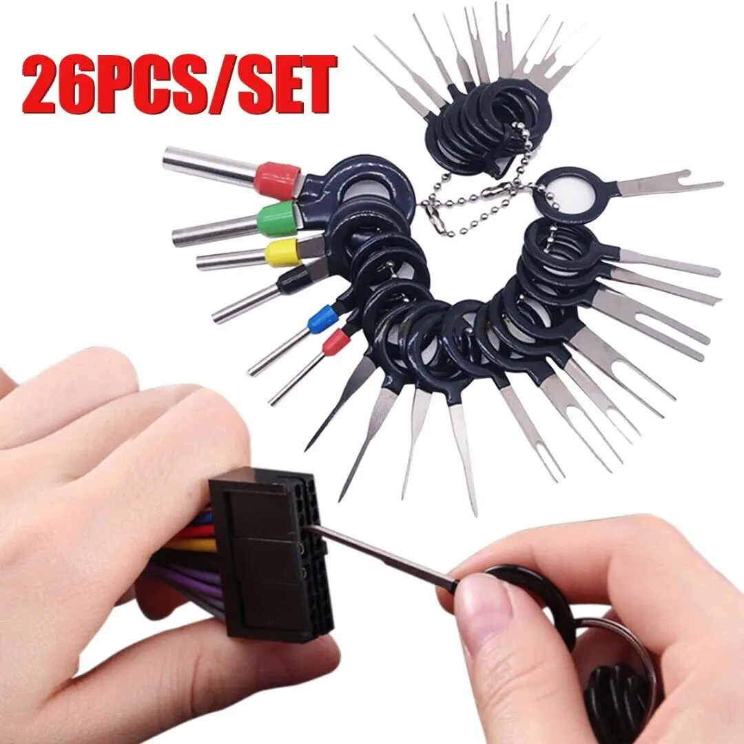 Universal Repair Wire Terminal Removal Accessory 26Pcs Car Tool Extractor Puller Release Wire Connector Useful