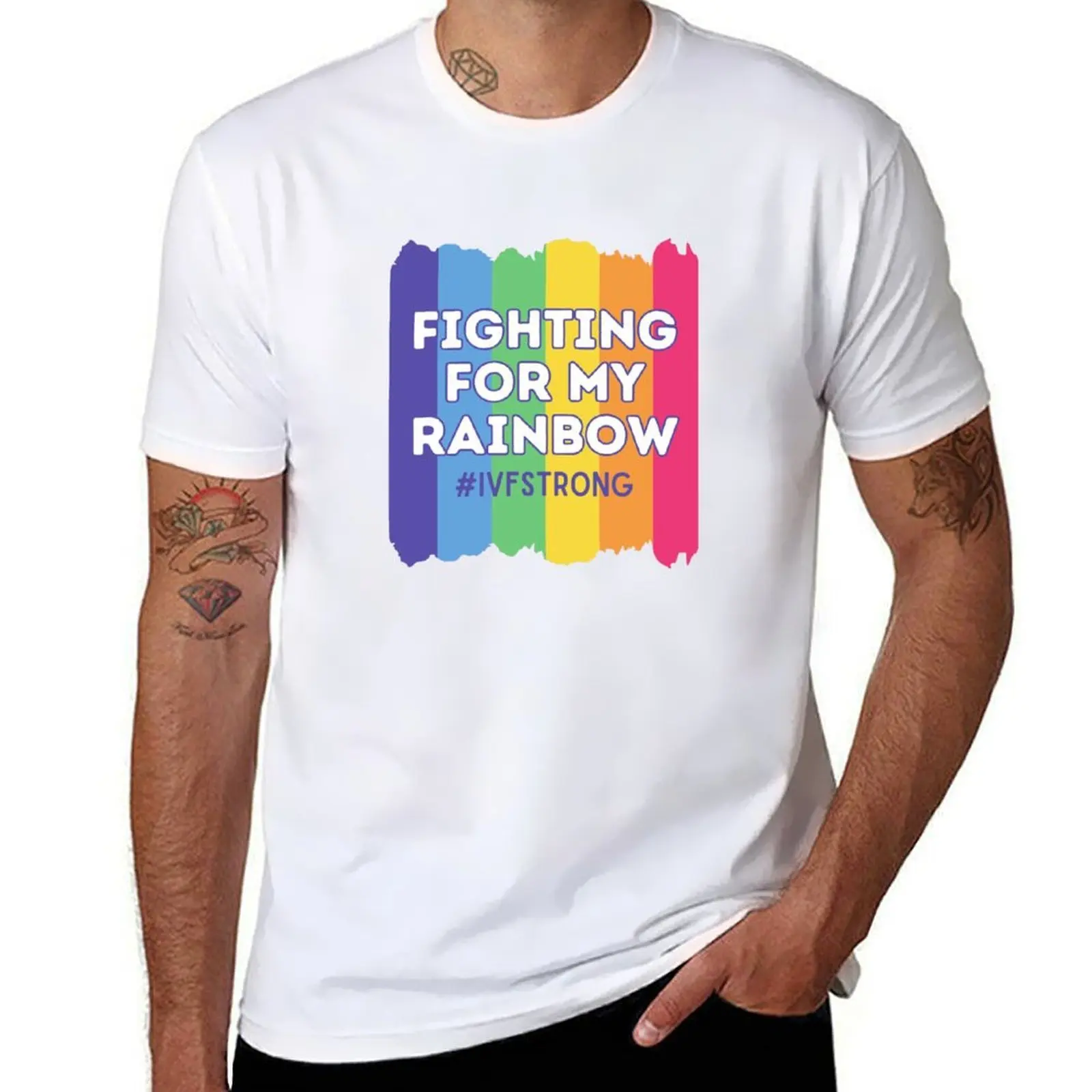 

T-Shirt - For man Fertilization luxury Rainbow Rainbow In IVF Vitro Colorful Bold Support Strong - My Fighting shirt IVF t