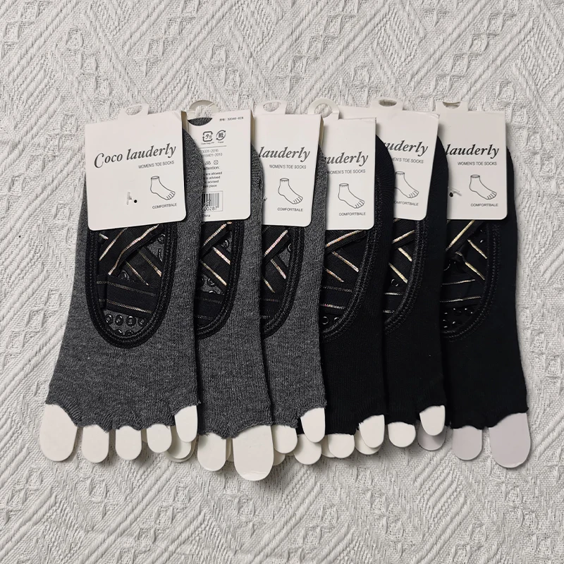 

Женские носки для пилатеса 2025, нескользящие носки для йоги, 100% хлопок, эластичные силиконовые носки для ухода за ногами для пилатеса и домашнего фитнеса