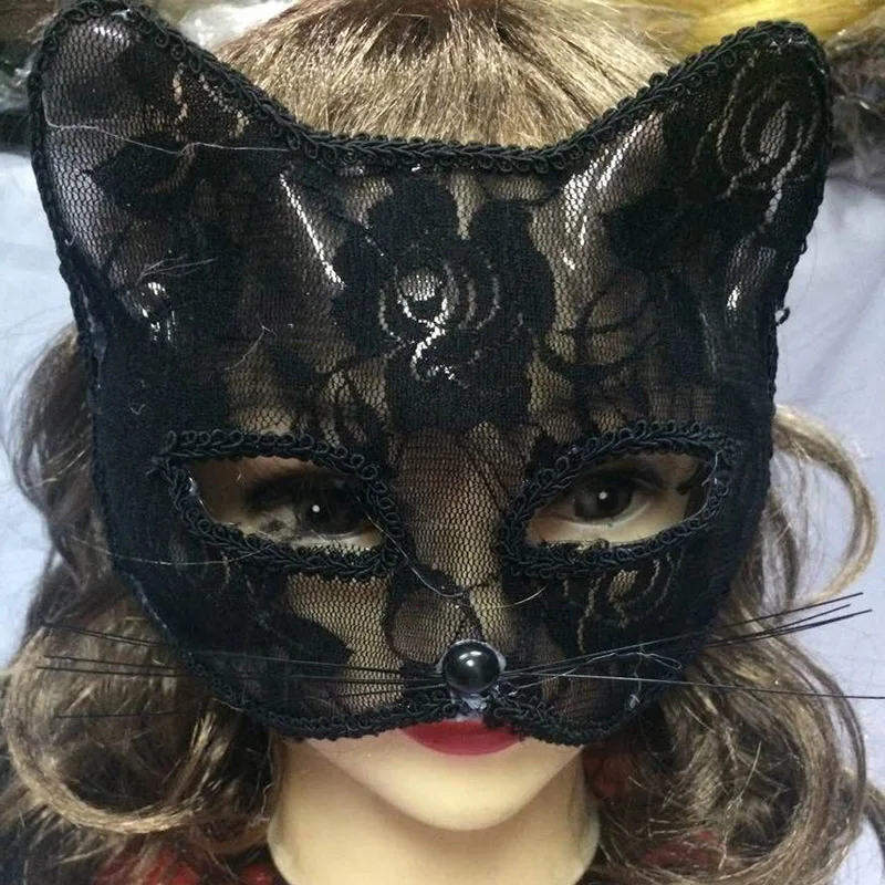 Fox Mask Lace Sexy Eye Mask Halloween Cosplay Animal Mask Masquerade Half Face Erotic Lace Cat Mask Women\'s Sex Toys For Couple