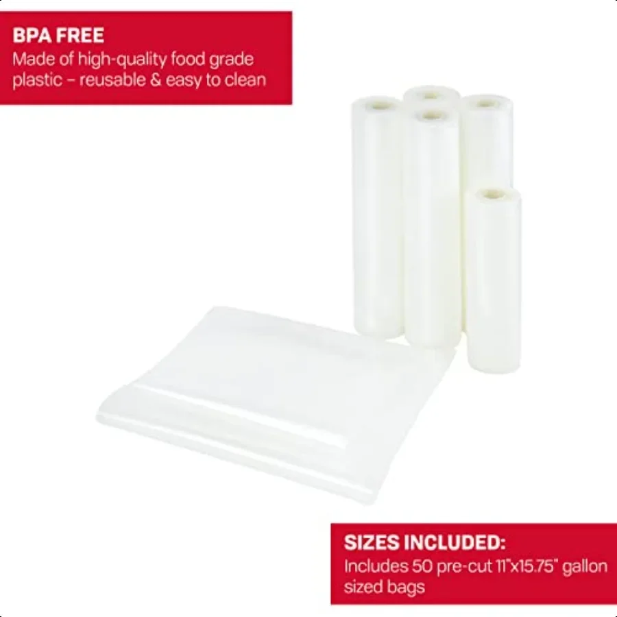 VS07V ถุงซีลสูญญากาศ Variety Pack Bag Roll Combo Clear