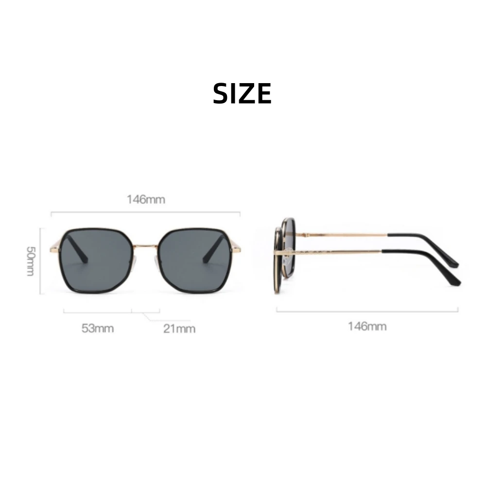 UV-beständige Sonnenbrille, moderne Sonnenbrille aus Polycarbonat und Metall, Damen-Sonnenbrille, elegant für modisches Outfit, Reisen, Autofahren – Detail 1