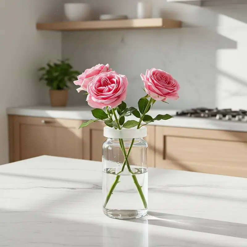 4Pcs Reusable Silicone Vase Grid Insert DIY Flower Arrangement Holder for Home Wedding Floral Table Decor
