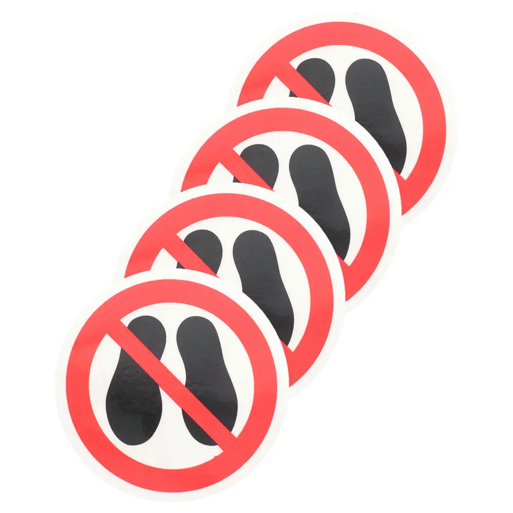 

4Pcs No Stepping Warning Sign Stickers Adhesive Safety Labels Clear Bright for Industrial Use No Stepping Sign