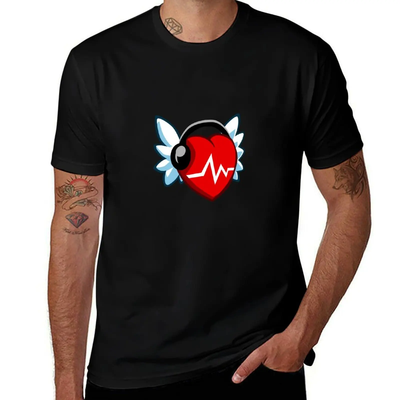 Nebula - Music Heart T-Shirt Breathable Gym Short Sleeve T-Shirt