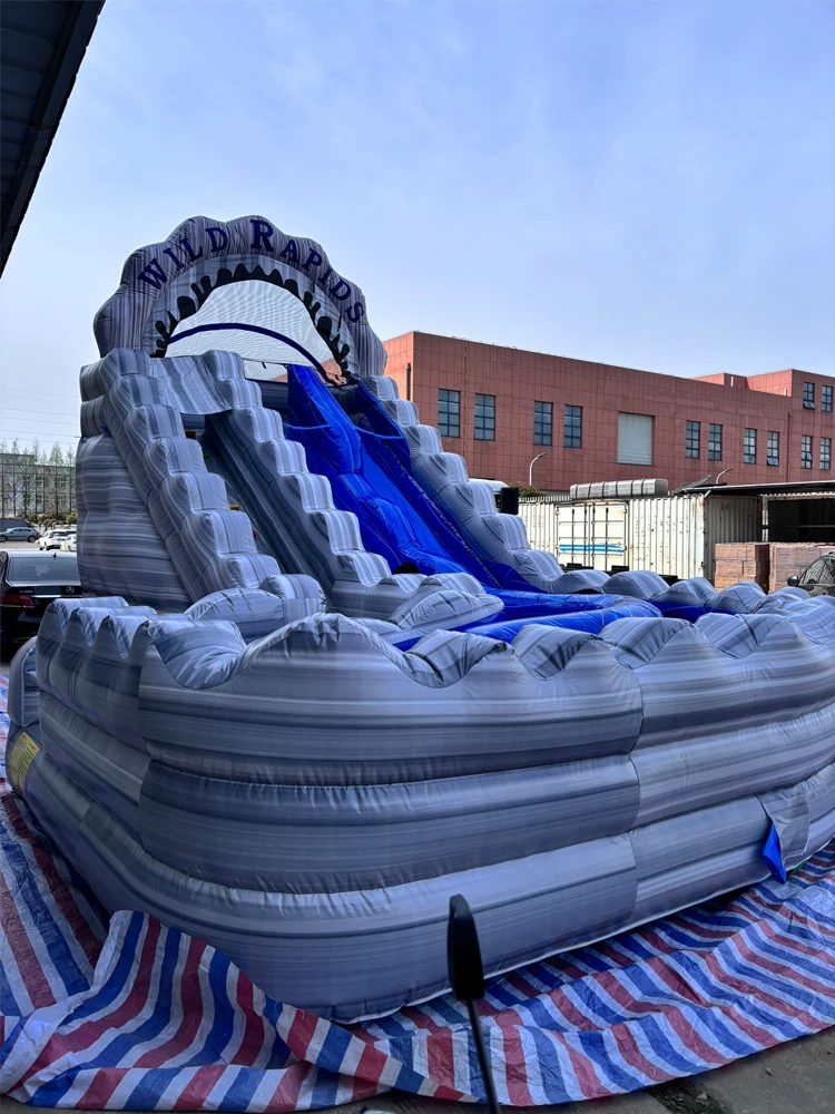 Inflatable Slide With Pool Inflatable Water Slides for Kids Backyard,Giant Water Park with Long Slip Splash and Double Slide