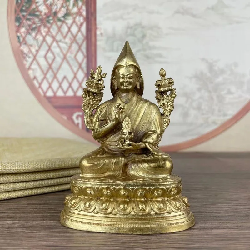 Copper-plated alloy Tantric Tibetan Buddhist Kagbha bronze statue craft, home worship ornament, collectible bronze statue
